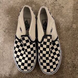 Vans Black and White Checkerboard Slip-Ons